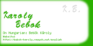 karoly bebok business card