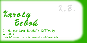 karoly bebok business card